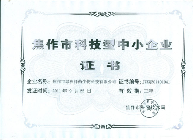 科技型中小企業(yè)證書